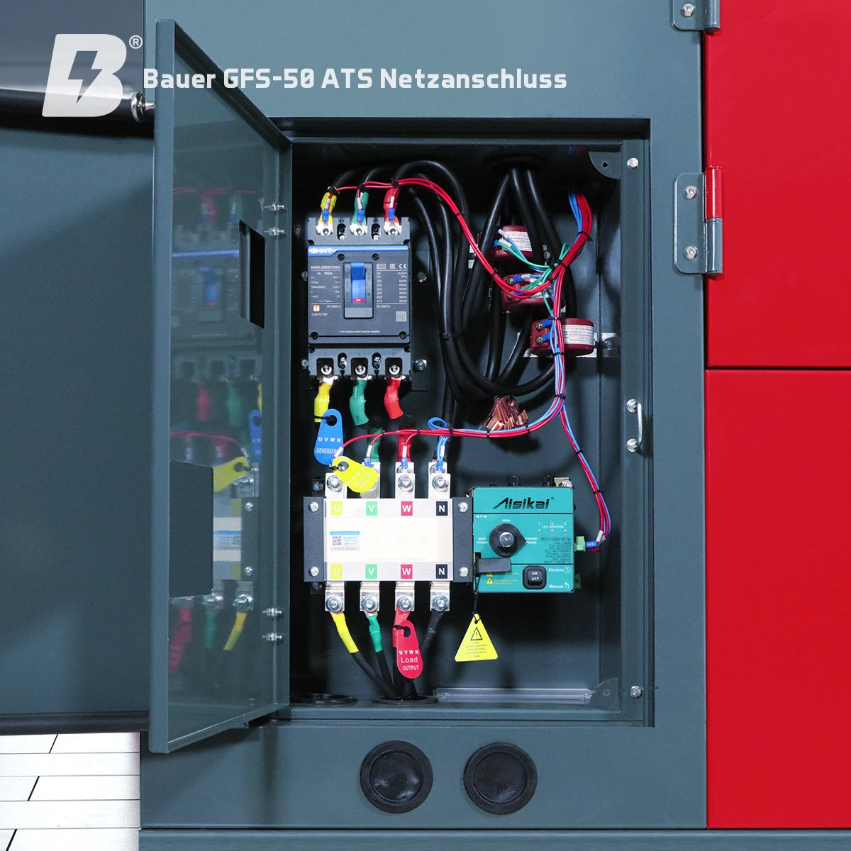 Bauer GFS-50 ATS, 50 kW/62,5 kVA Notstromgenerator/Notstromaggregat