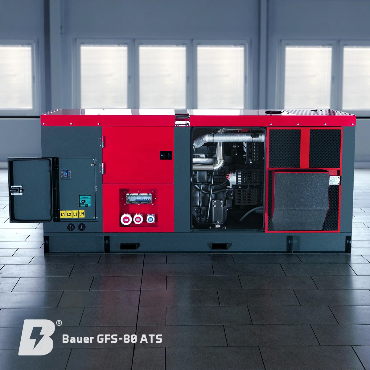 Bauer GFS-80 ATS, 80 kW/100 kVA Notstromgenerator / Notstromaggregat