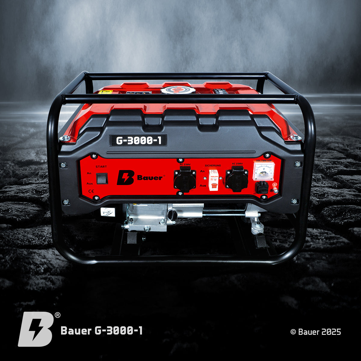 Stromerzeuger Bauer G-3000-1 | mobiler Stromerzeuger | 3000 Watt / 3 kW | Notstromgenerator