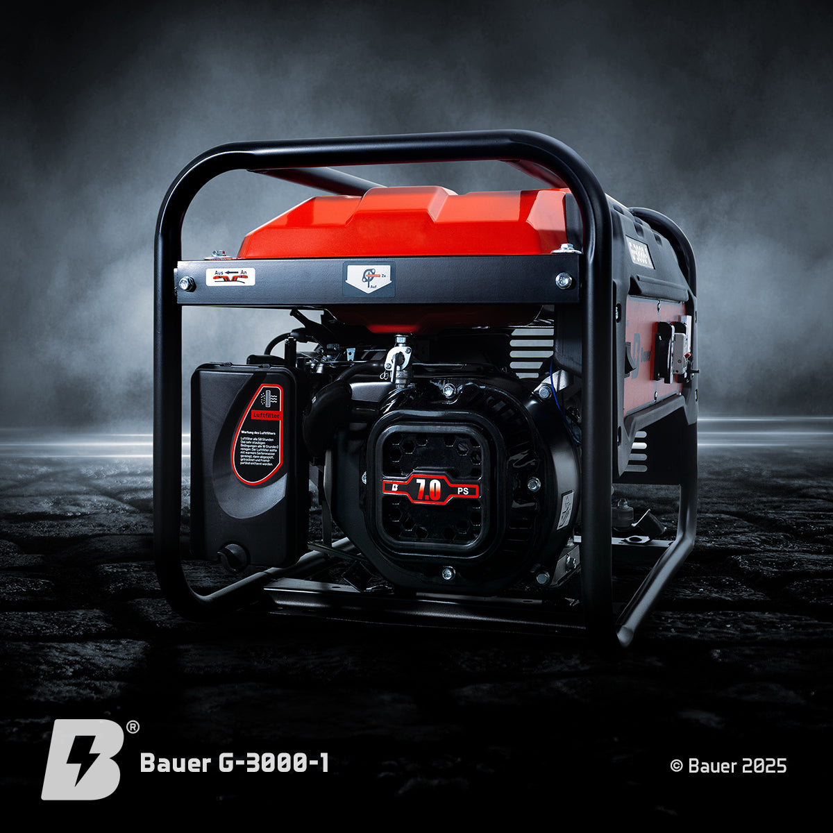 Stromerzeuger Bauer G-3000-1 | mobiler Stromerzeuger | 3000 Watt / 3 kW | Notstromgenerator