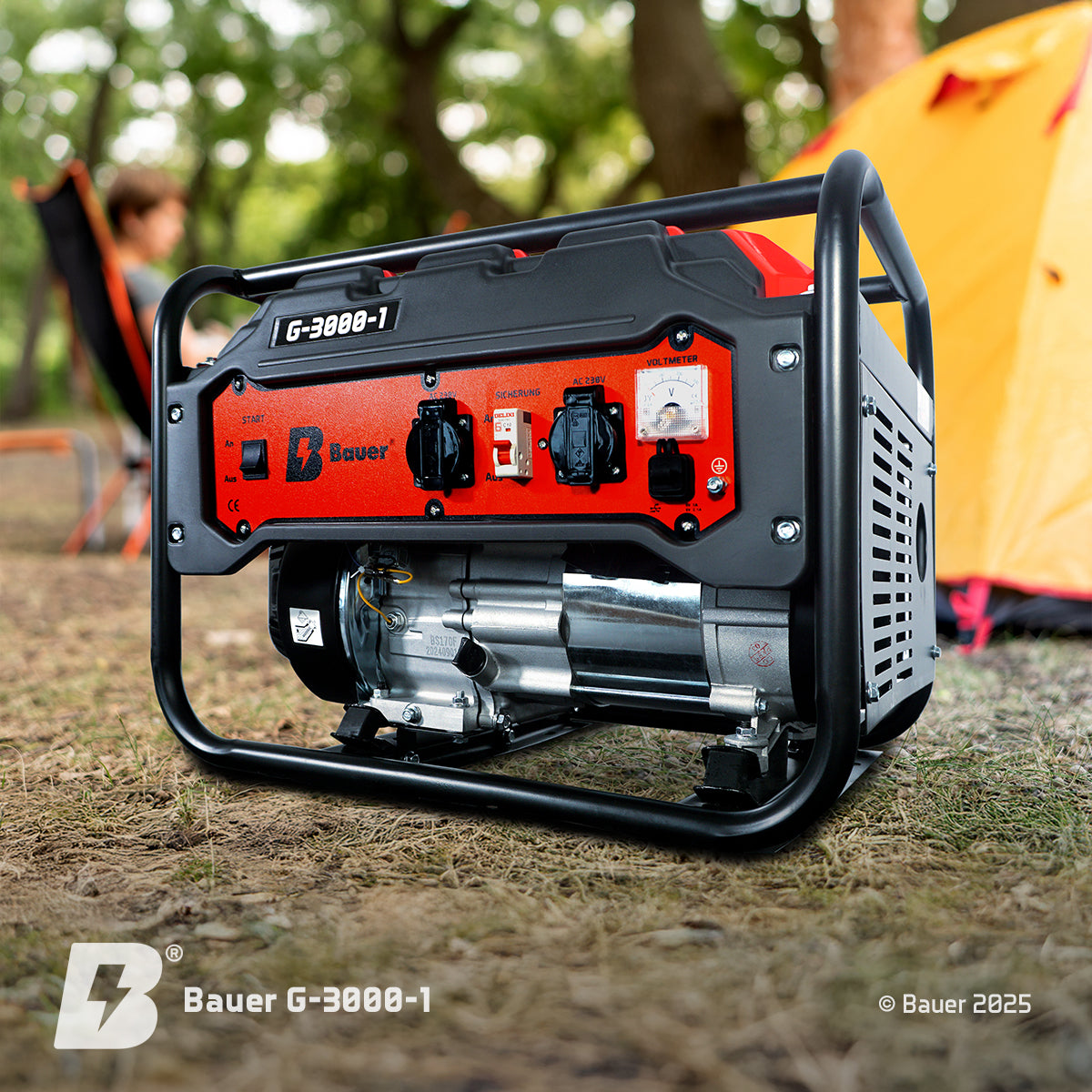 Stromerzeuger Bauer G-3000-1 | mobiler Stromerzeuger | 3000 Watt / 3 kW | Notstromgenerator