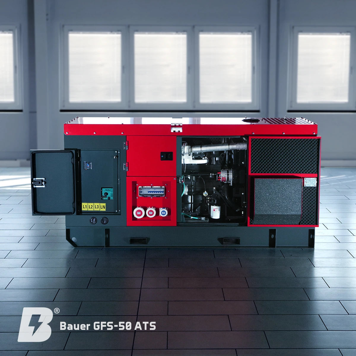 Bauer GFS-50 ATS, 50 kW/62,5 kVA Notstromgenerator/Notstromaggregat